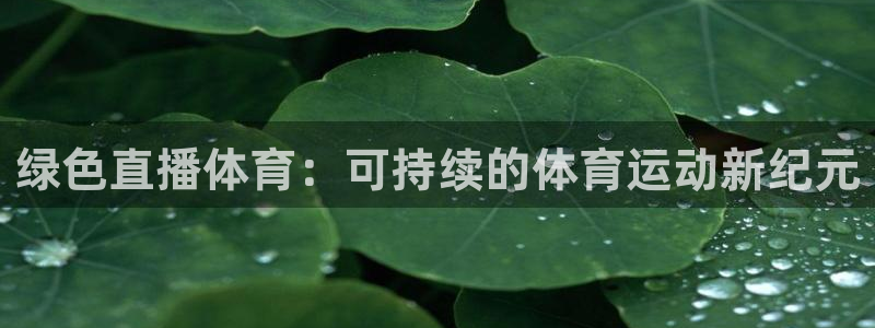 绿色直播体育：可持续的体育运动新纪元